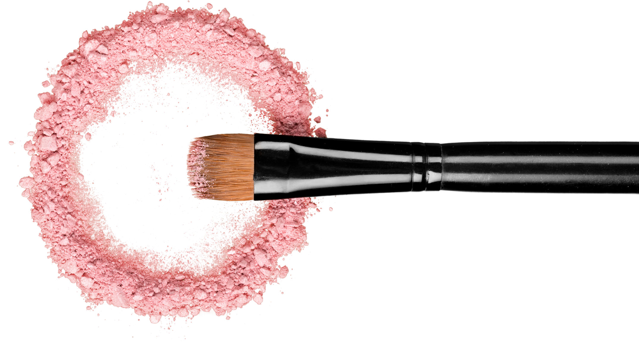 Makeup Brush and Cosmetic Powder Cutout